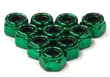 Integy Color Unflanged Locknut 4mm (10) INTC24437GREEN