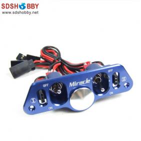Twin Power Switch with Fuel Dot-Blue Color