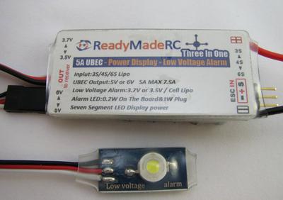 RMRC 3 IN 1 - 5A UBEC, Power Display, & Voltage Alarm