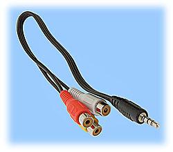 A/V Cord, RCA Plugs (3) to A/V 4-Pin 3.5mm Plug