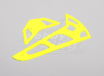Neon Yellow Fiberglass Horizontal/Vertical Fins Trex 600 Nitro/Electric
