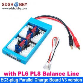 EC3-plug Parallel Charge Board/ Li-battery Charging Board - V3 version with PL6 PL8 Balance Line