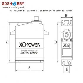 XQ Power 16KG/57.5g Digital Servo XQ-S4016D with Titanium Gear/Aluminum Case