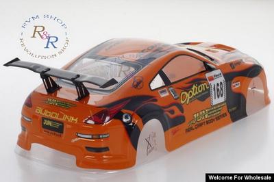 1/10 Nissan Fairlady Analog Painted RC Car Body with Rear Spoiler(Orange)
