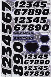 XXX Main Racing Moto Number Decals Black XXXN004