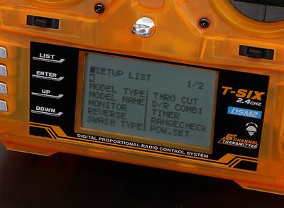 OrangeRx T-SIX 2.4GHz DSM2 6CH Programmable Transmitter w/10 Model Memory and 3-Pos Switch (Mode 1)