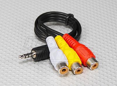 3.5mm to RCA A/V Plugs Lead (300mm)