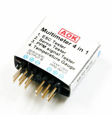 Multimeter (ESC tester/ Servo Tester/ PPM signal/ Temperature) 4-in-1 Accessory for Battery Checker LBVTBA