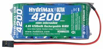 Hobbico HydriMax NiMH 4.8V 4200mAh Sub C Flat Rx U HCAM6335