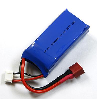 HI-EC 1200mAh / 11.1V 25C LiPoly Battery Pack W/ T-connector