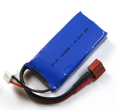 HI-EC 1200mAh / 7.4V 25C LiPoly Battery Pack W/ T-connector
