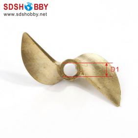 Two Blades 108 Copper Alloy Propeller Dia-A=4.76mm Dia-B=42mm for Racing Rocket Boat