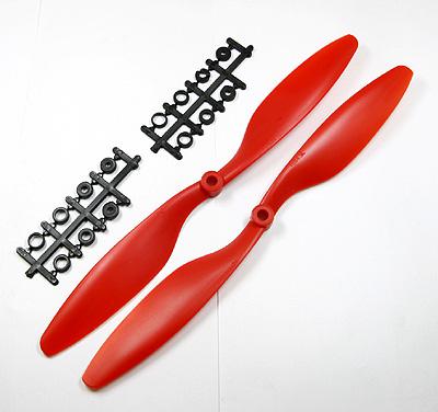 10 x 45 Propeller Set (one clockwise rotating, one counter-clockwise rotating) - Red