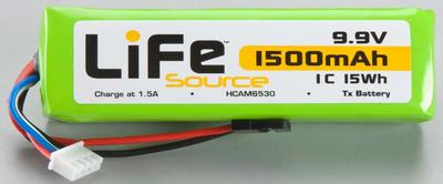 Hobbico LiFe 9.9V 1500mAh Tx Battery Sq U Conn HCAM6530