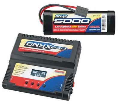 DuraTrax Onyx NiMH 7-Cell 8.4V 5000mAh Hump Battery & DuraTrax Onyx 230 Charger DTXC2070-DTXP4230