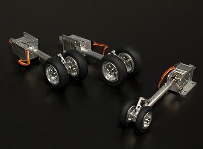 Turnigy Alloy Servoless Airliner Retracts w/Sprung Oleo Legs - Narrow Tire Version (90mm 737 / A320)